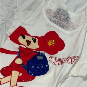 New Coach Poppy T-Shirt White with multicoloured Beads